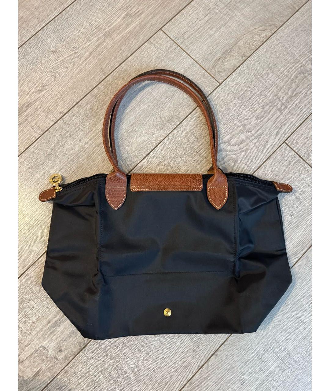 LONGCHAMP Черная тканевая сумка тоут, фото 3