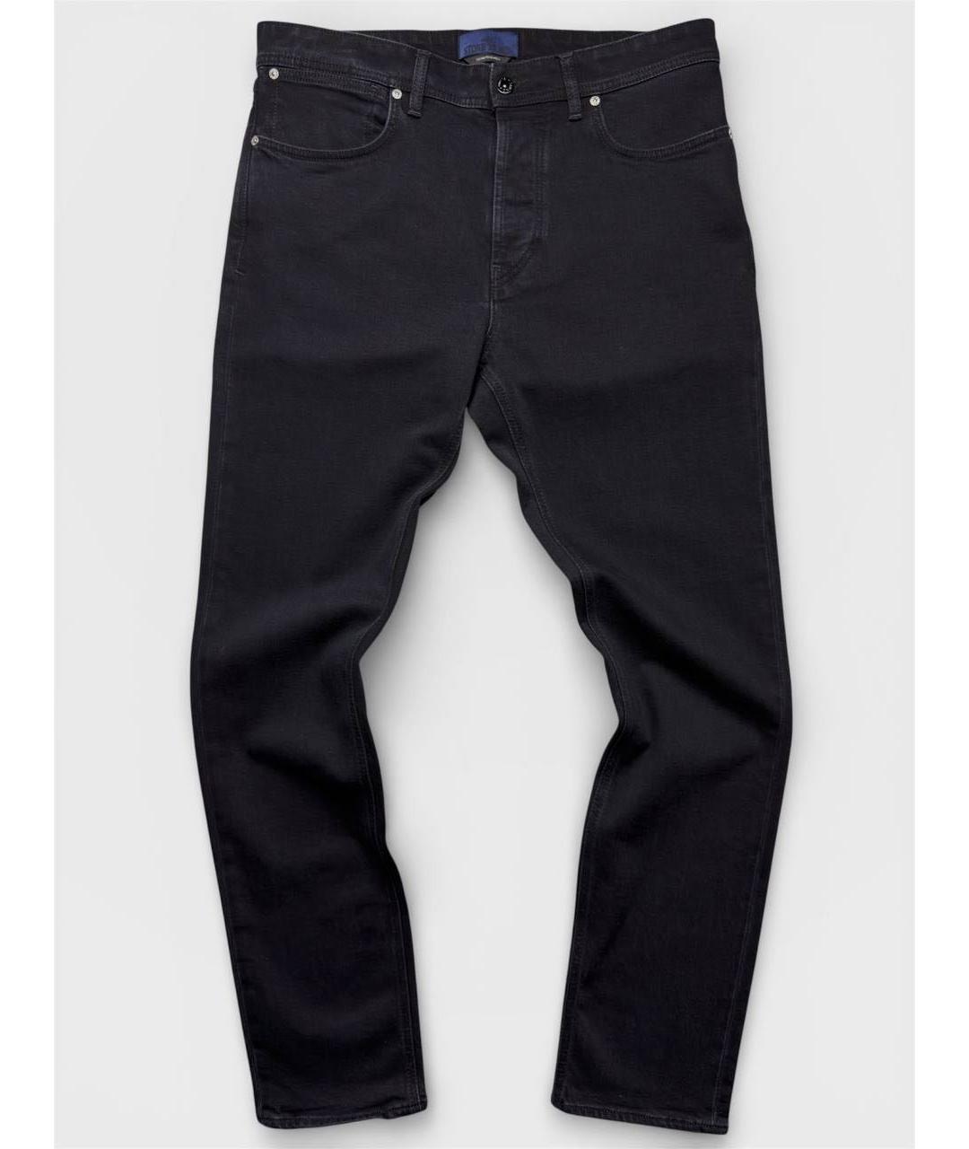 STONE ISLAND Черные хлопковые джинсы скинни, фото 6