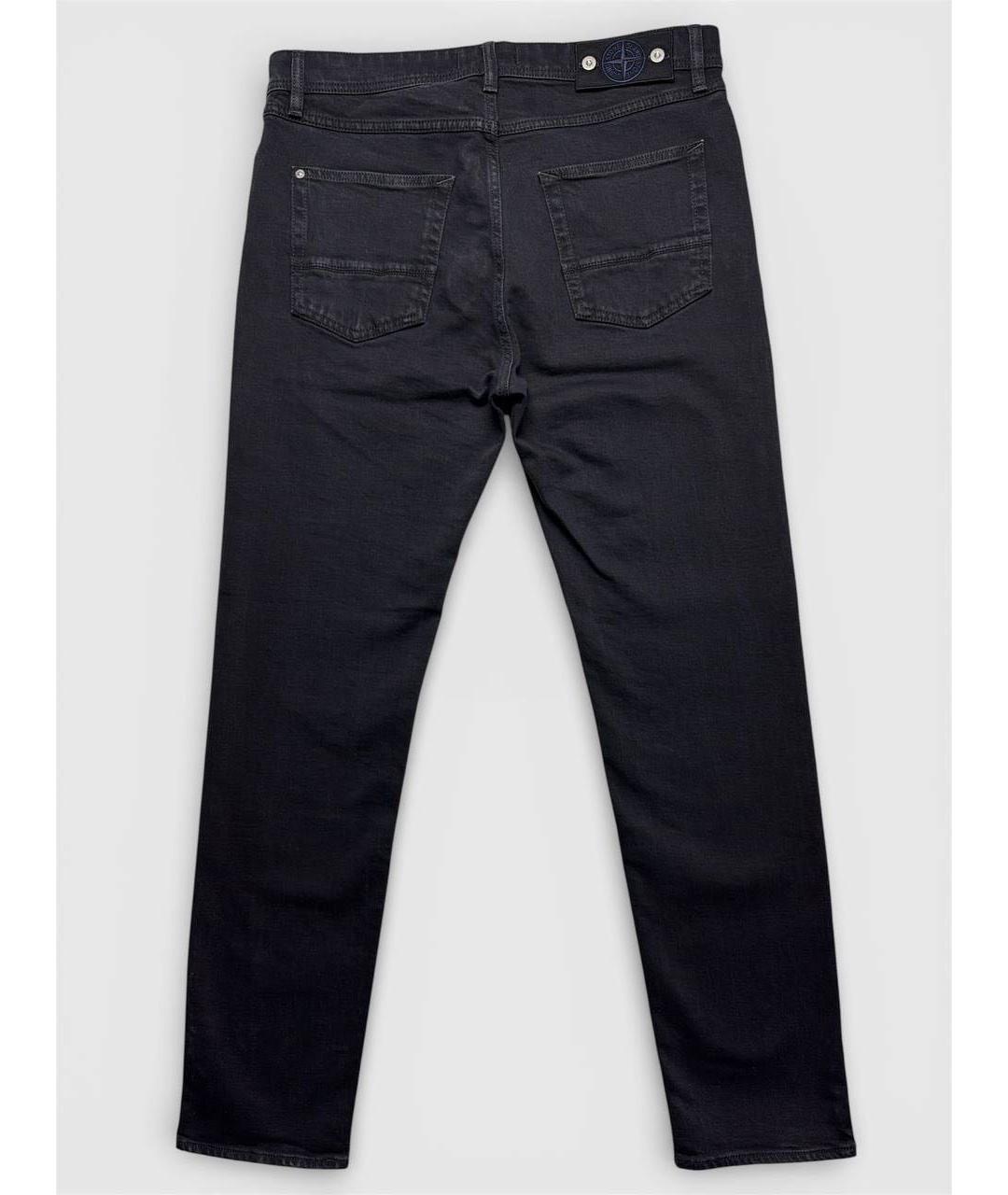STONE ISLAND Черные хлопковые джинсы скинни, фото 2