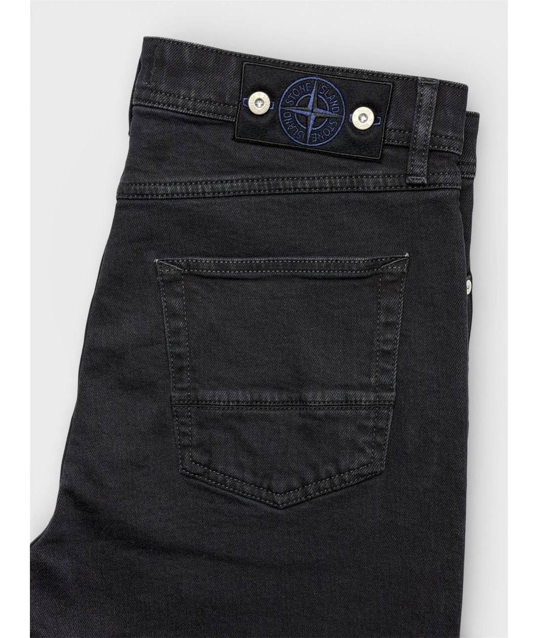 STONE ISLAND Черные хлопковые джинсы скинни, фото 4