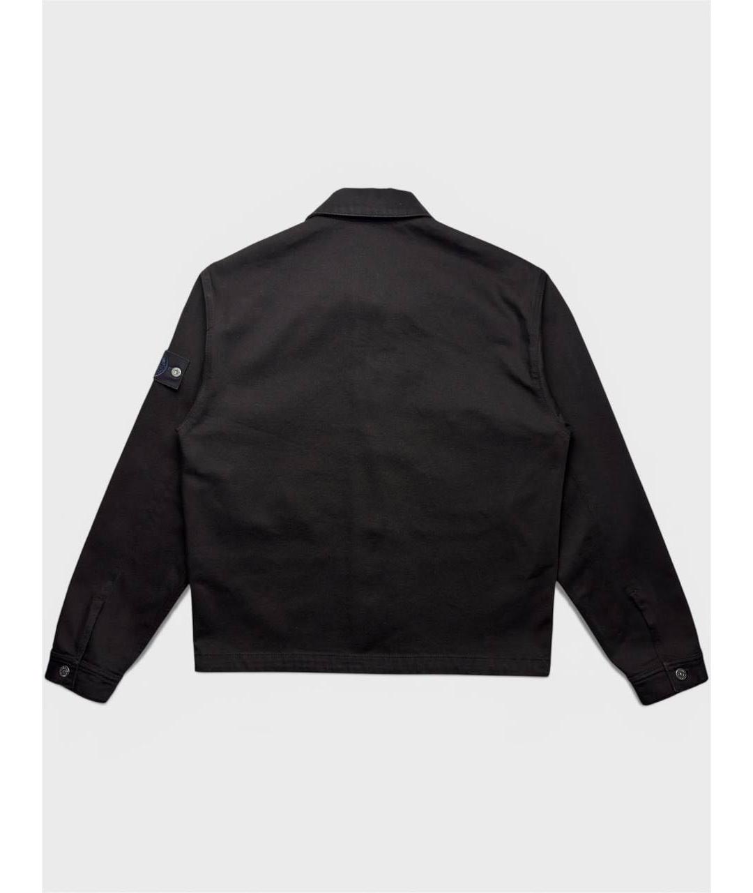 STONE ISLAND Черная хлопковая куртка, фото 2