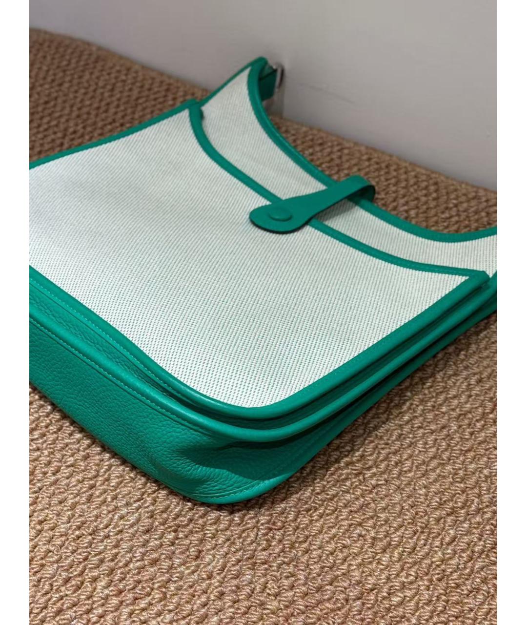 HERMES Зеленая тканевая сумка через плечо, фото 4