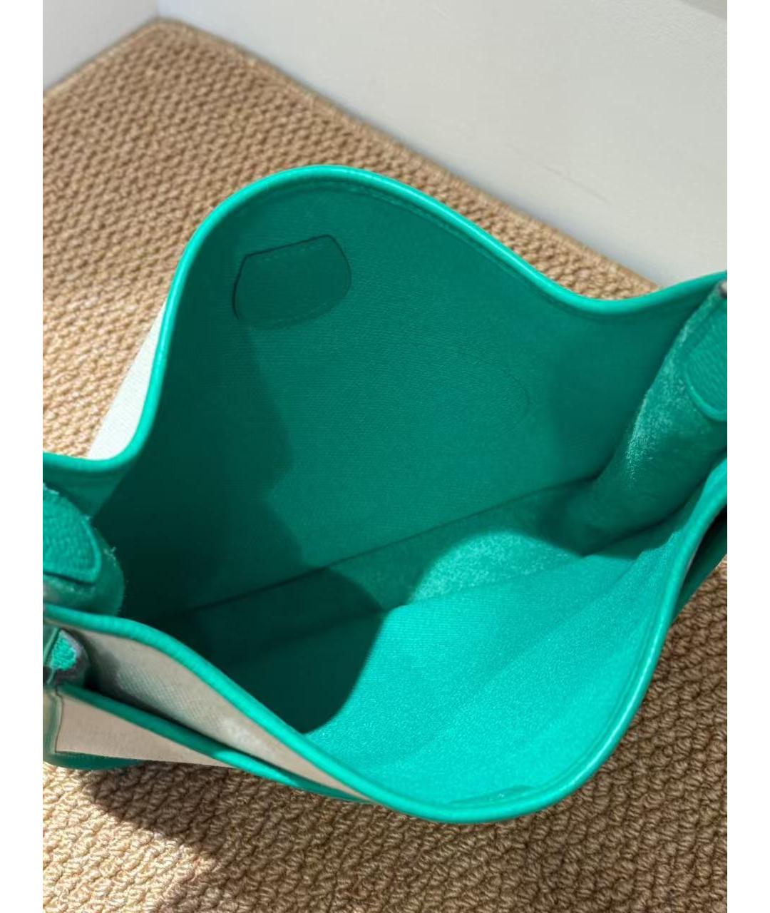 HERMES Зеленая тканевая сумка через плечо, фото 5