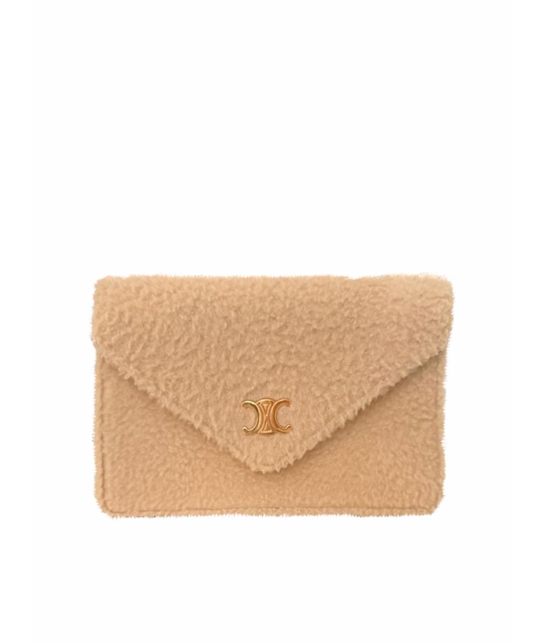 CELINE Бежевая кожаная сумка через плечо, фото 1