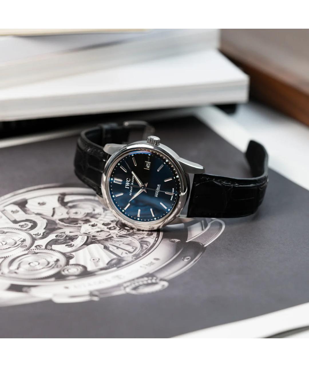 IWC Черные металлические часы, фото 4