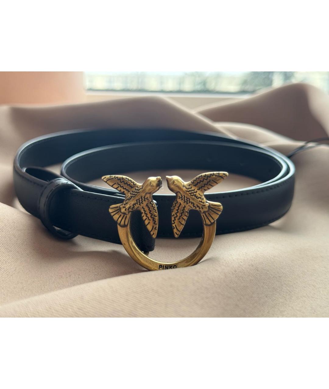 PINKO Черный кожаный ремень, фото 9