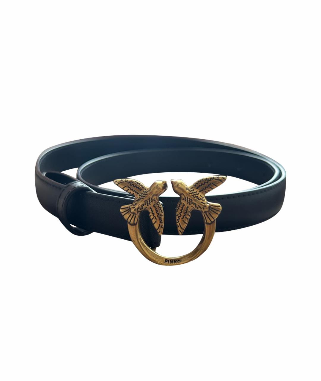 PINKO Черный кожаный ремень, фото 1