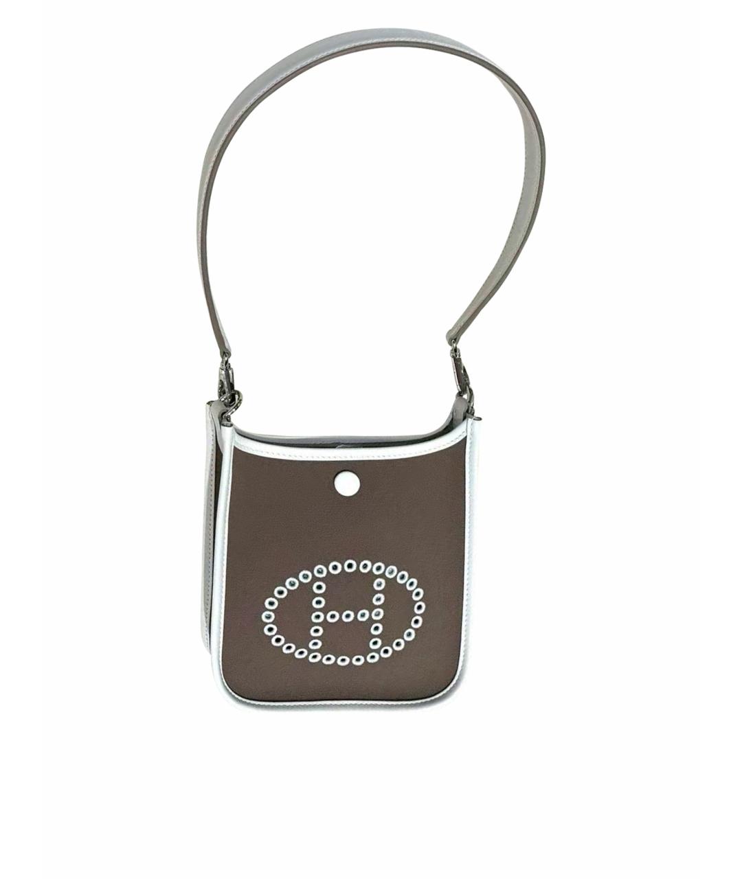 HERMES Коричневая тканевая сумка через плечо, фото 1