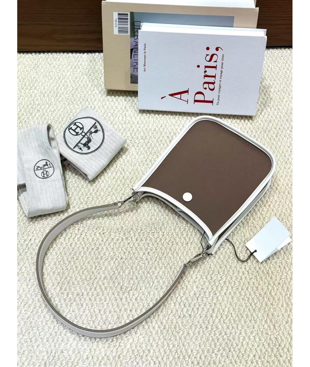 HERMES Коричневая тканевая сумка через плечо, фото 2