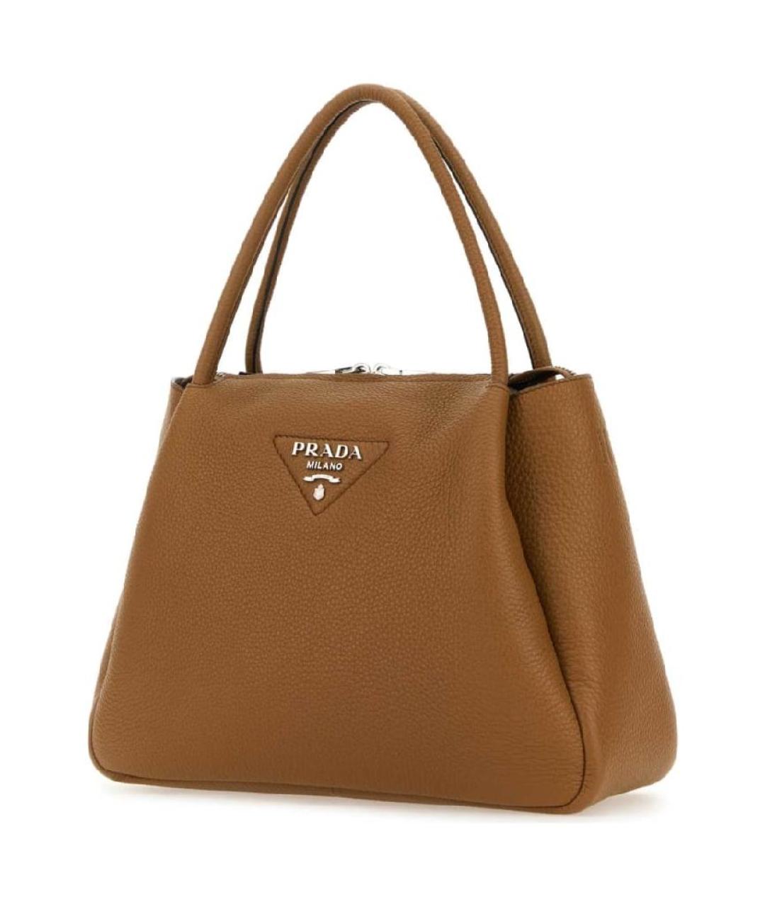 PRADA Коричневая кожаная сумка тоут, фото 2