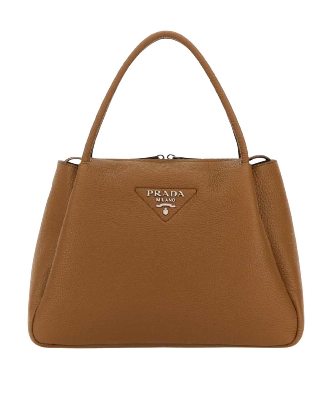 PRADA Коричневая кожаная сумка тоут, фото 1