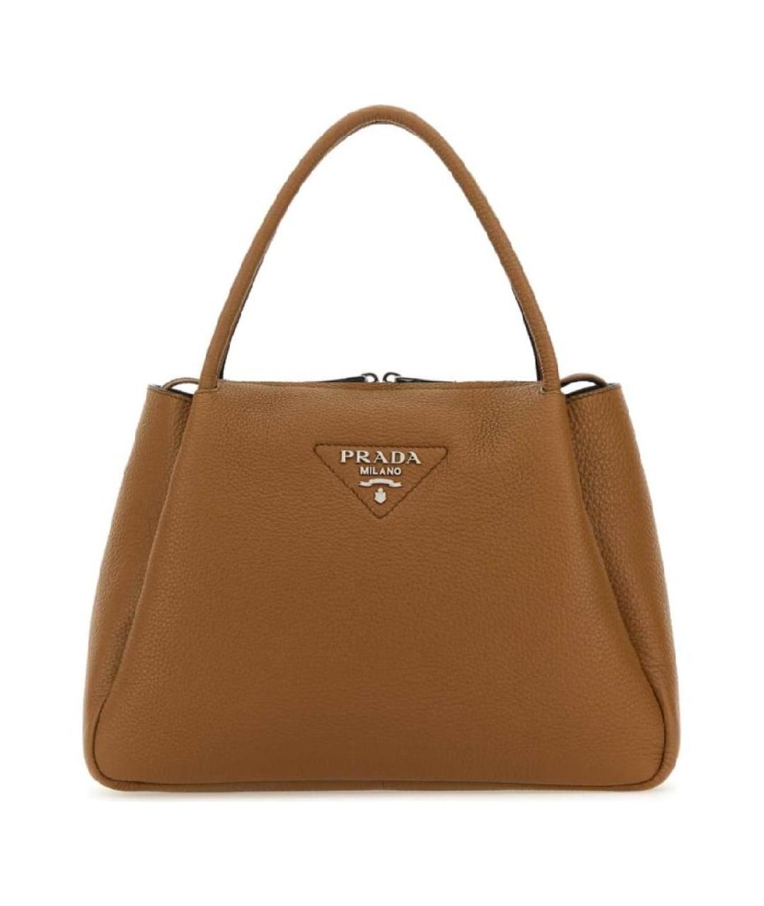 PRADA Коричневая кожаная сумка тоут, фото 9