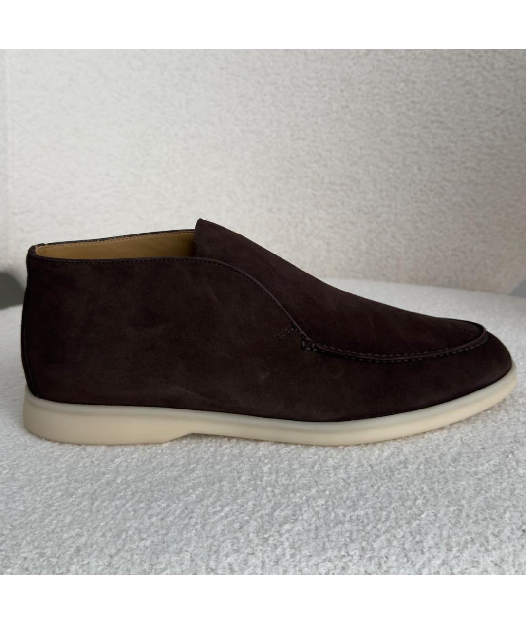 LORO PIANA Коричневые замшевые лоферы, фото 7