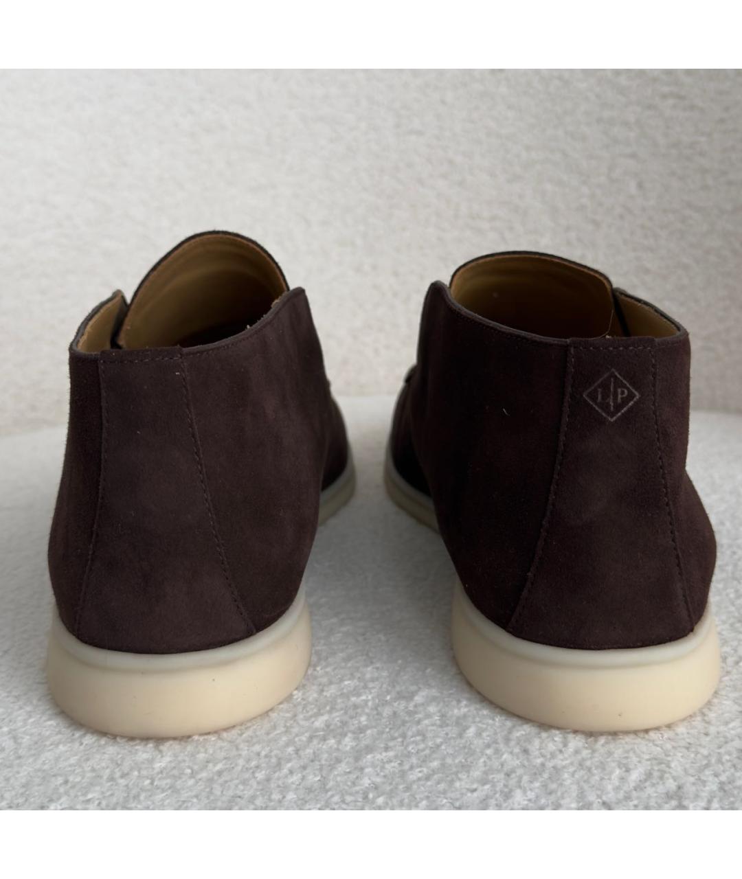 LORO PIANA Коричневые замшевые лоферы, фото 4