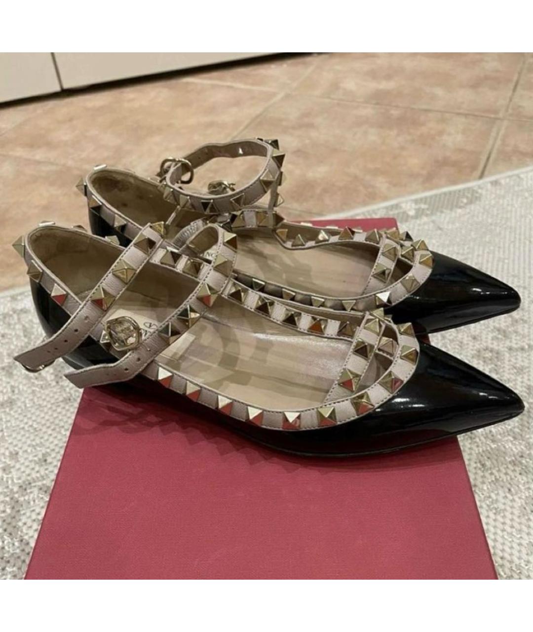 VALENTINO Черные кожаные балетки, фото 4