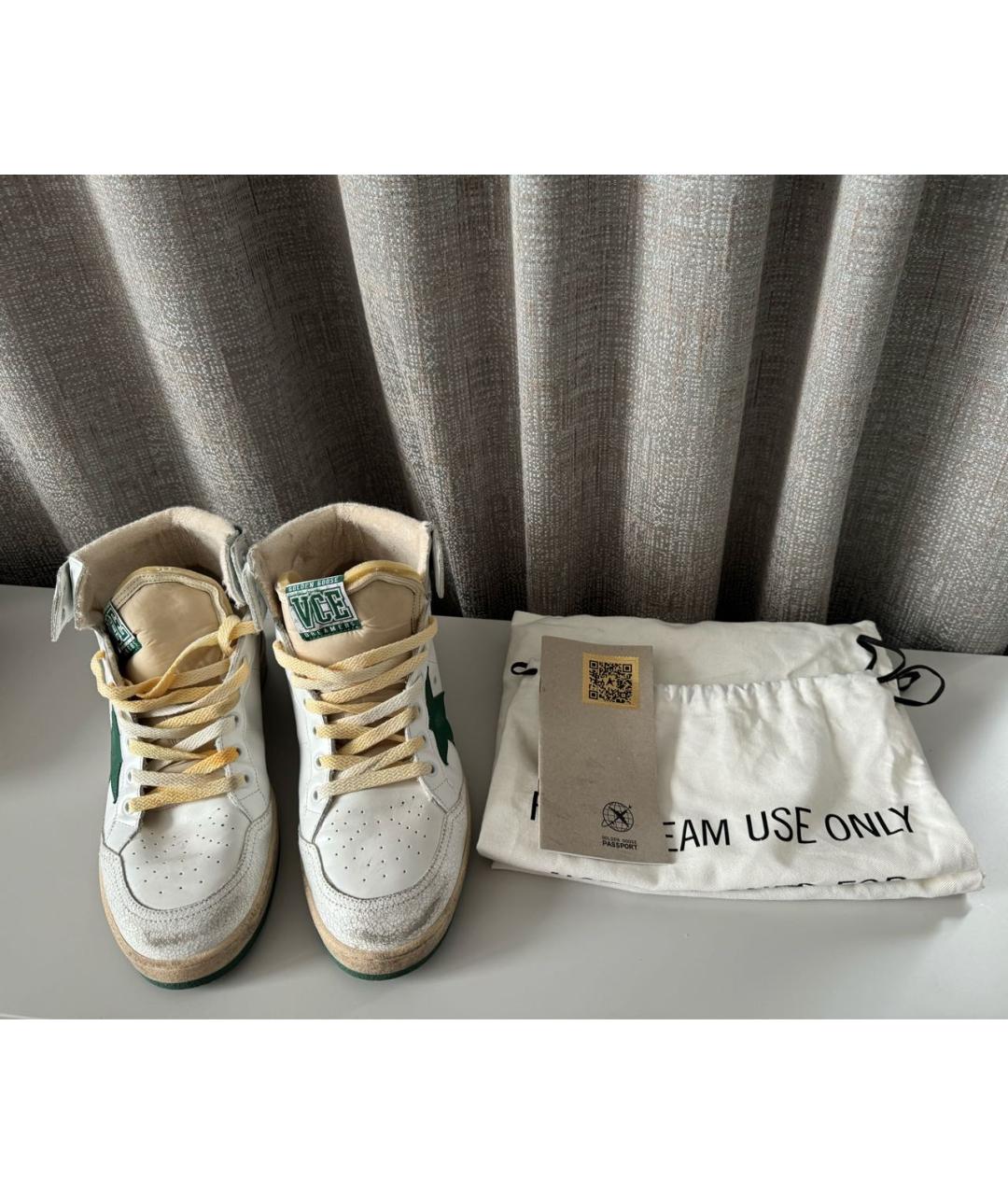 GOLDEN GOOSE DELUXE BRAND Белые кожаные высокие кроссовки / кеды, фото 6