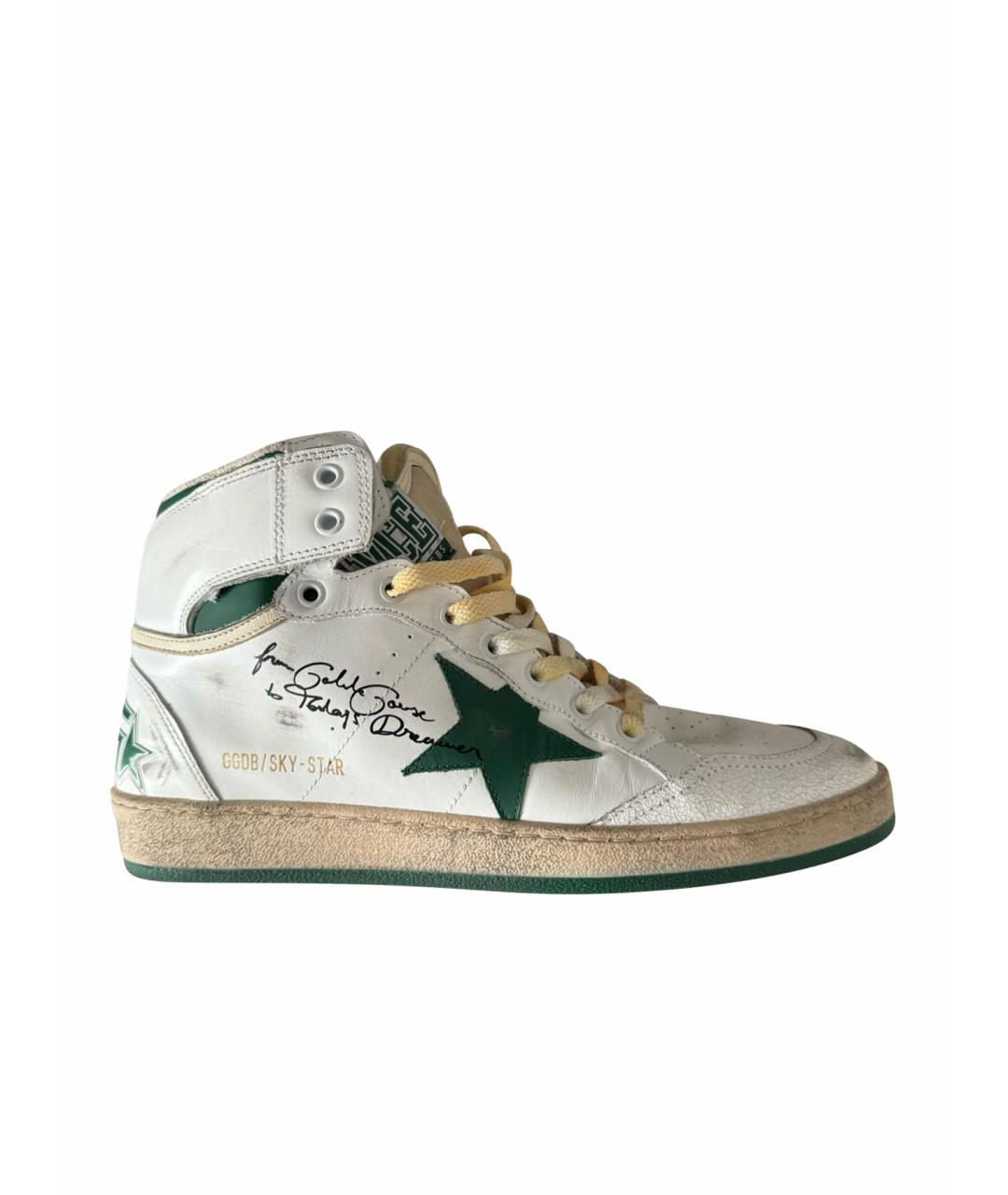 GOLDEN GOOSE DELUXE BRAND Белые кожаные высокие кроссовки / кеды, фото 1