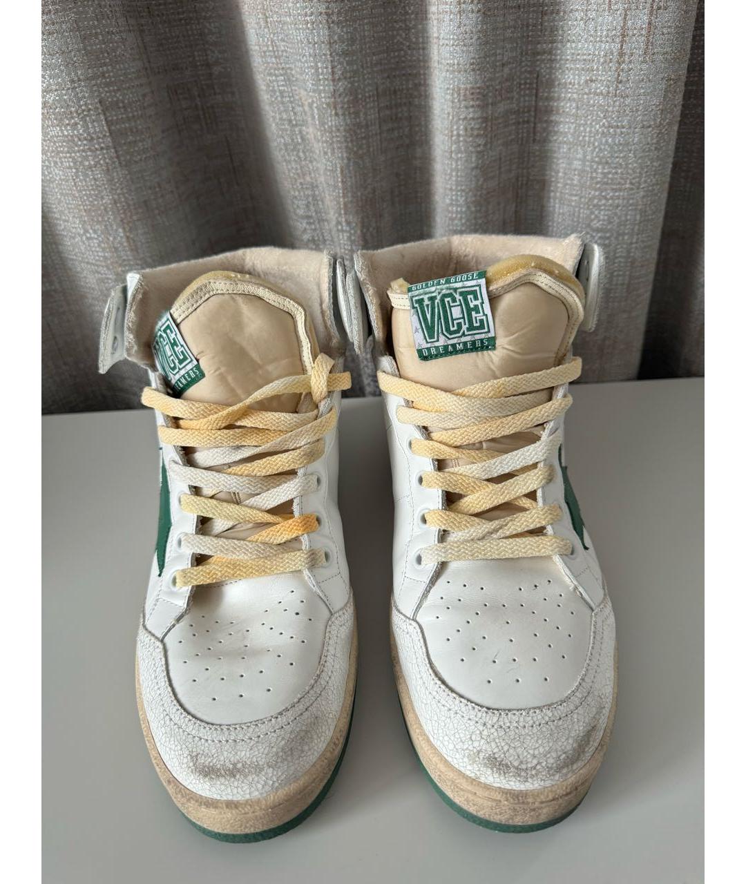 GOLDEN GOOSE DELUXE BRAND Белые кожаные высокие кроссовки / кеды, фото 2