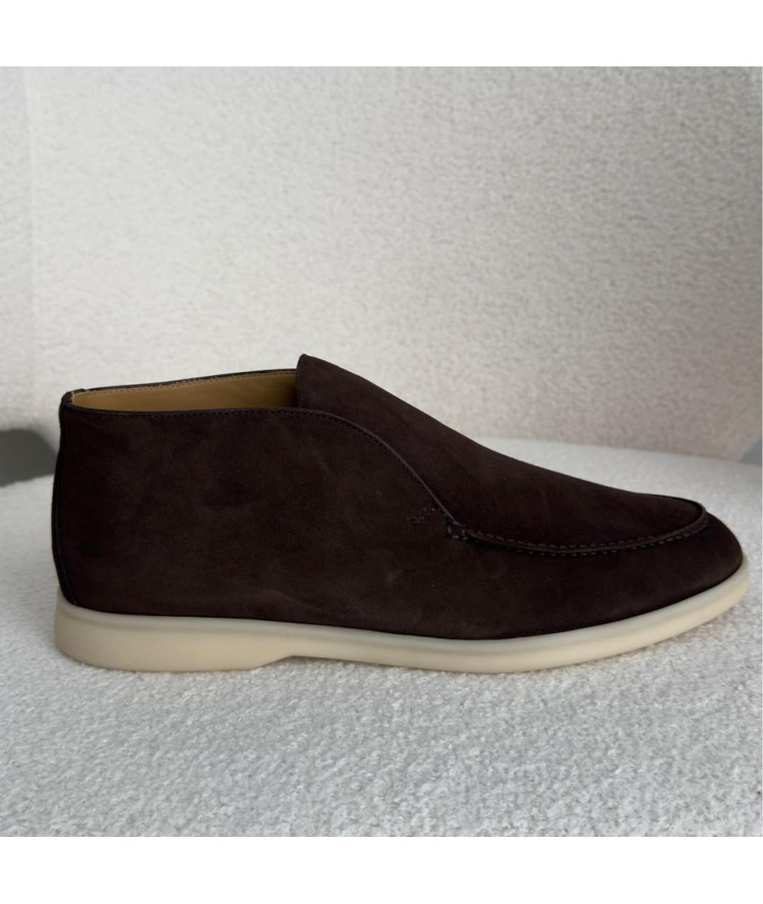 LORO PIANA Коричневые замшевые лоферы, фото 7