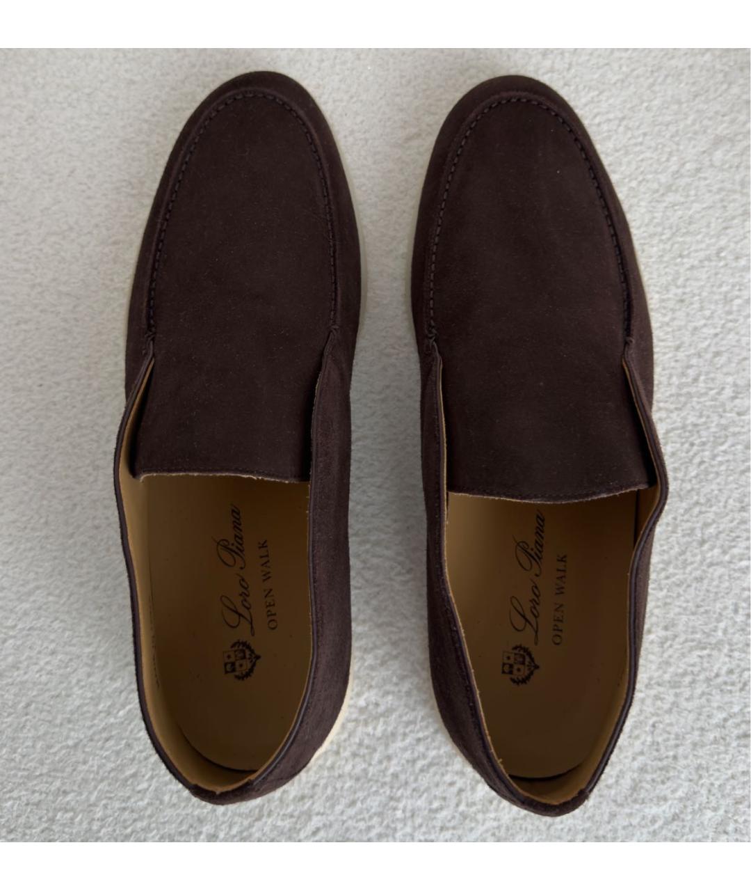 LORO PIANA Коричневые замшевые лоферы, фото 3
