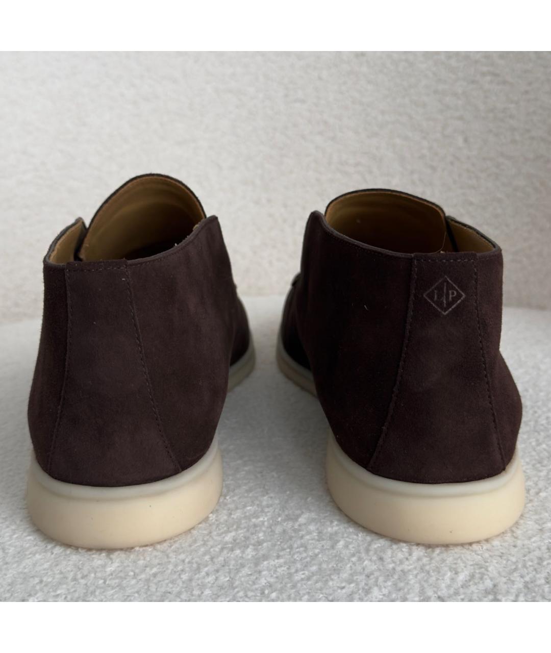 LORO PIANA Коричневые замшевые лоферы, фото 4