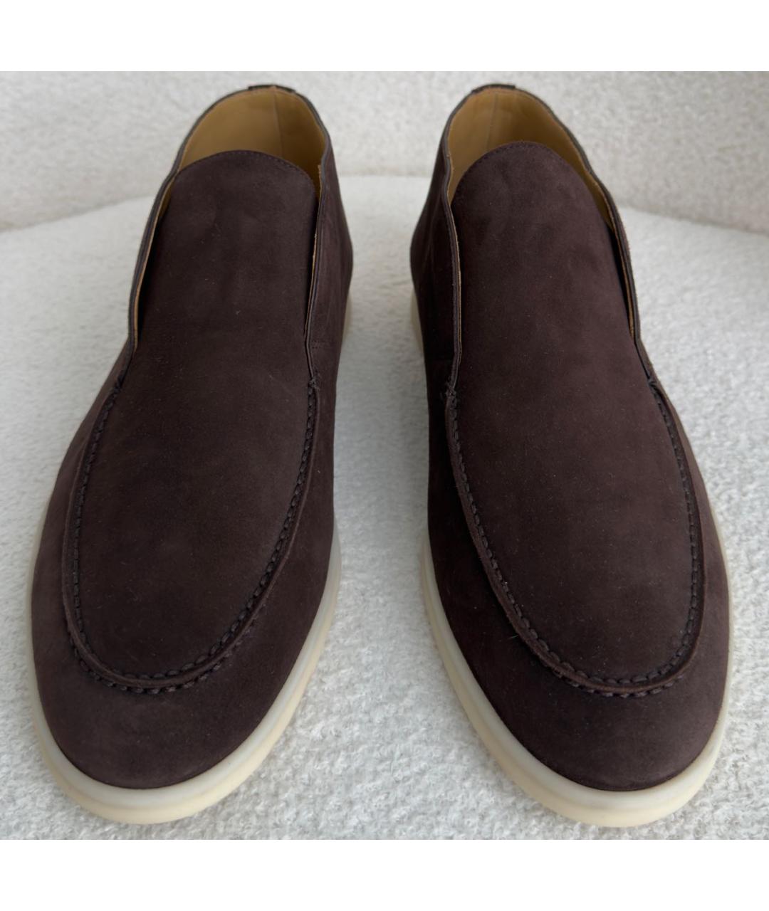 LORO PIANA Коричневые замшевые лоферы, фото 2