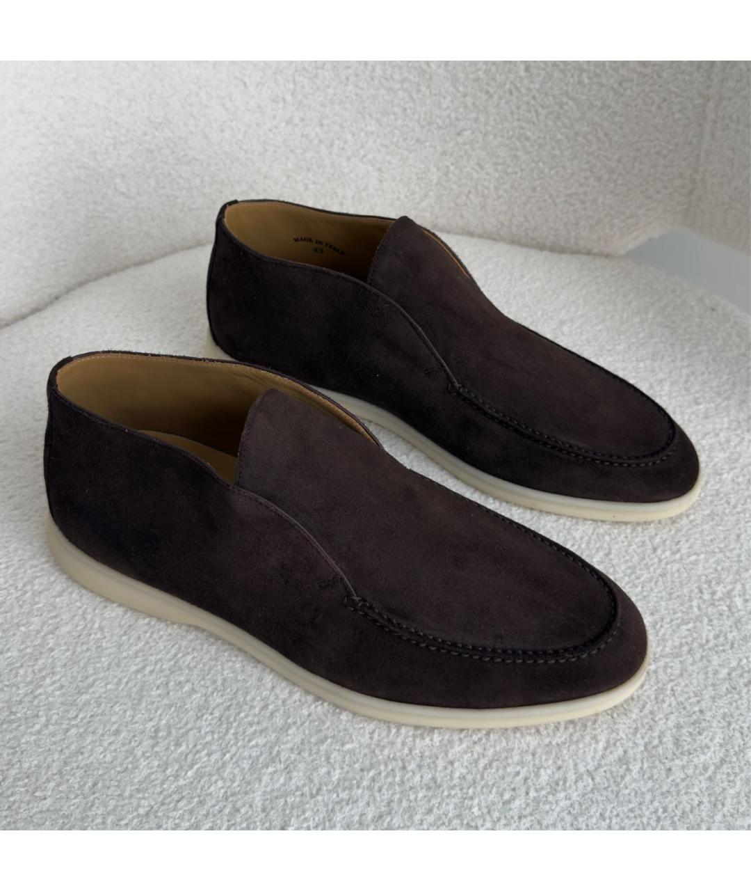 LORO PIANA Коричневые замшевые лоферы, фото 5