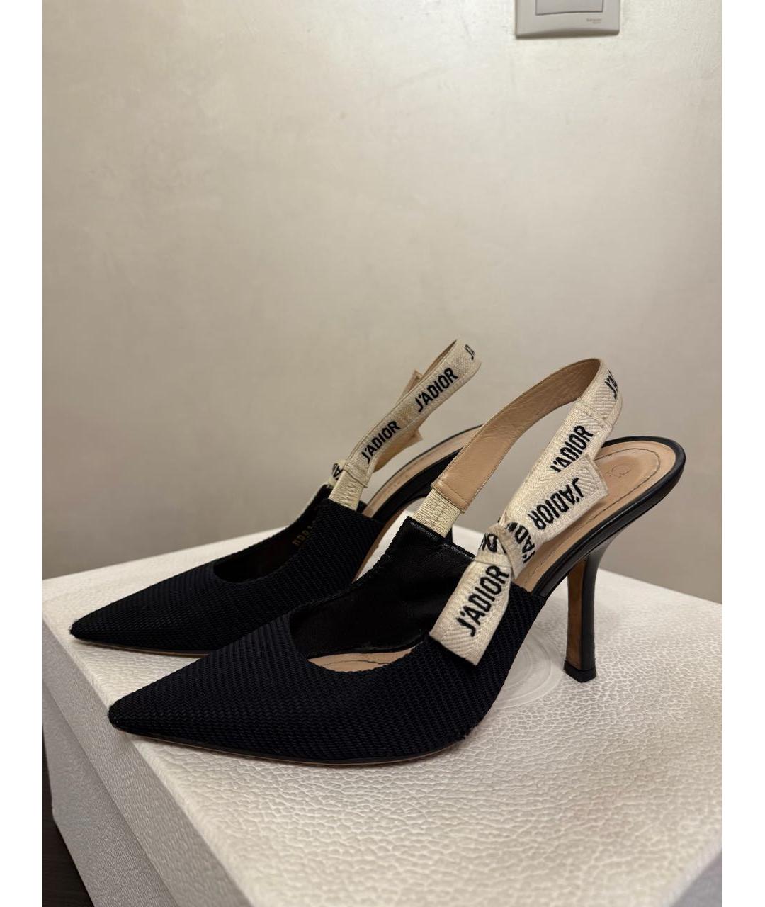 CHRISTIAN DIOR Черные текстильные туфли, фото 3