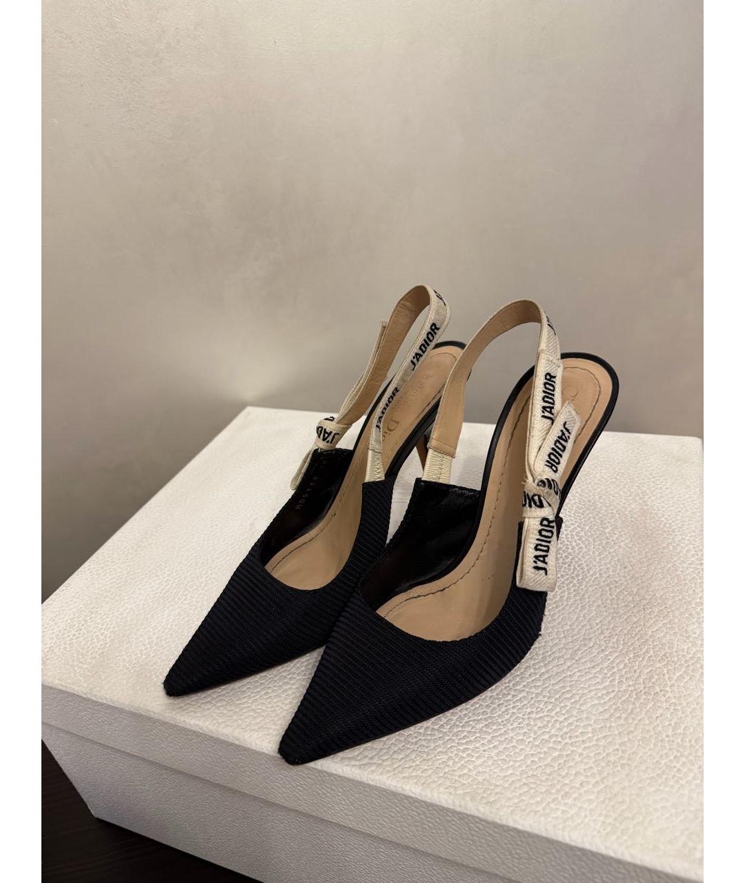 CHRISTIAN DIOR Черные текстильные туфли, фото 2