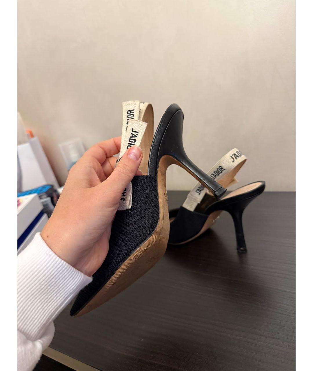 CHRISTIAN DIOR Черные текстильные туфли, фото 4