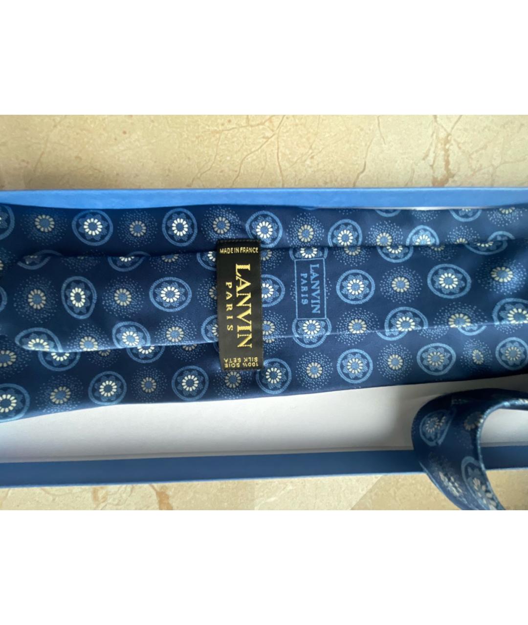 LANVIN Синий шелковый галстук, фото 4