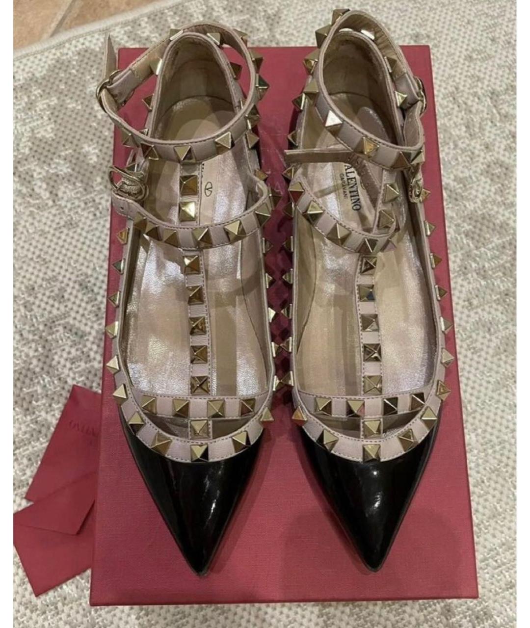 RED VALENTINO Черные кожаные балетки, фото 2