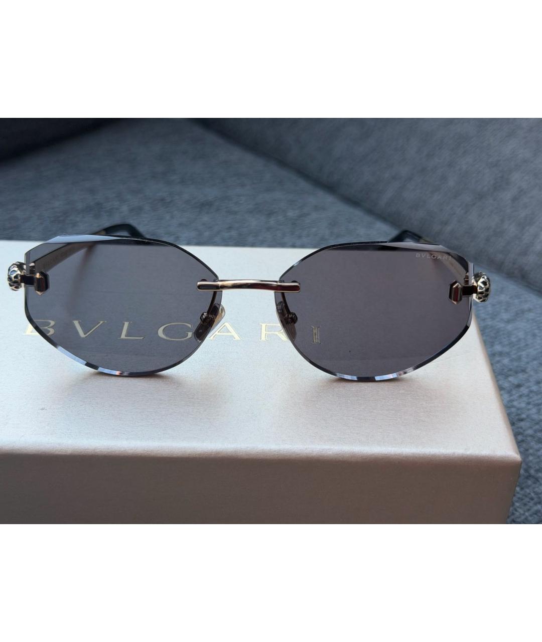 BVLGARI Серые металлические солнцезащитные очки, фото 8