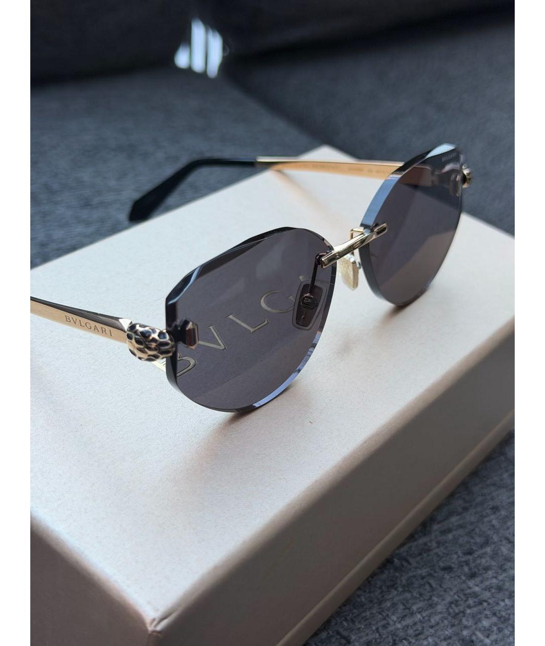 BVLGARI Серые металлические солнцезащитные очки, фото 6