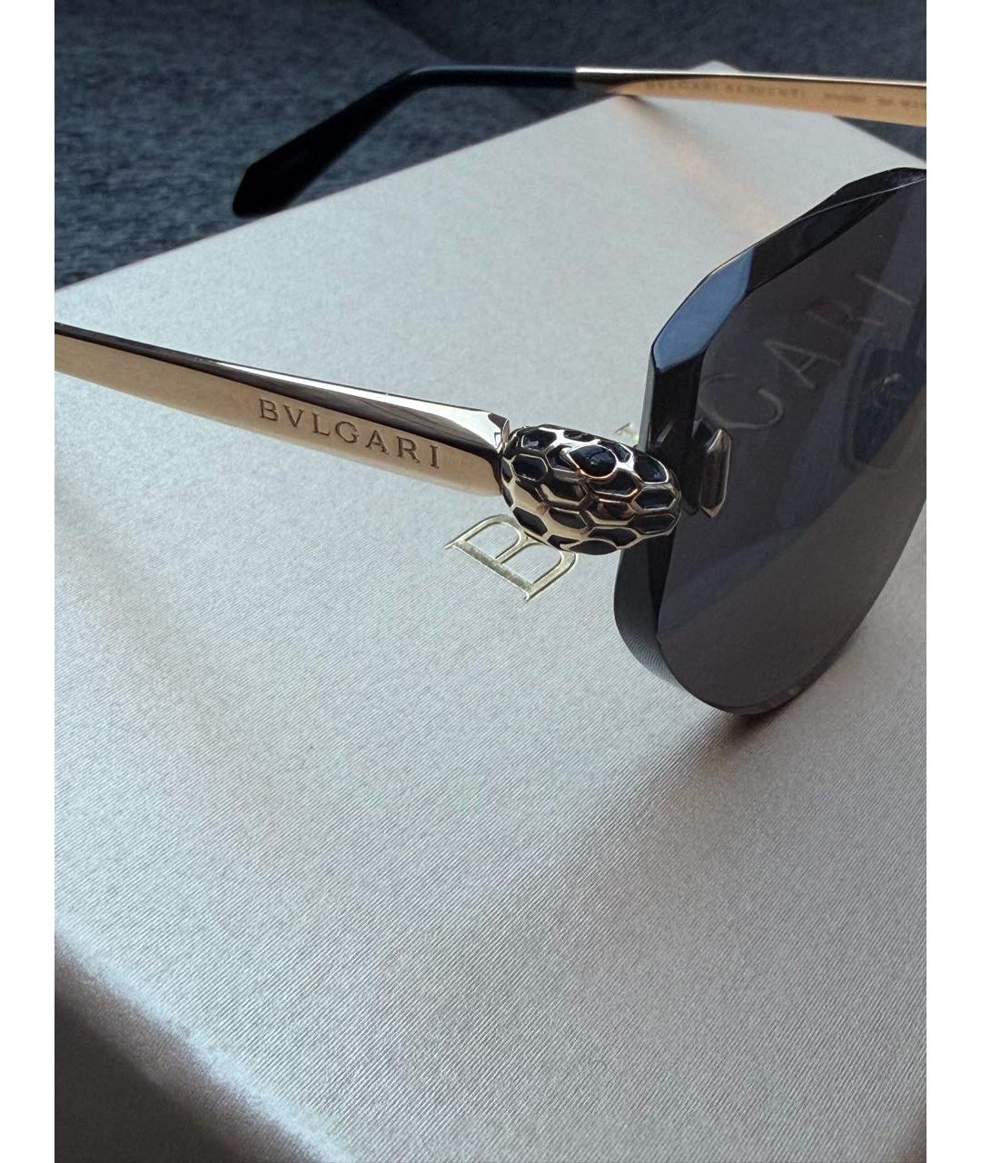 BVLGARI Серые металлические солнцезащитные очки, фото 7
