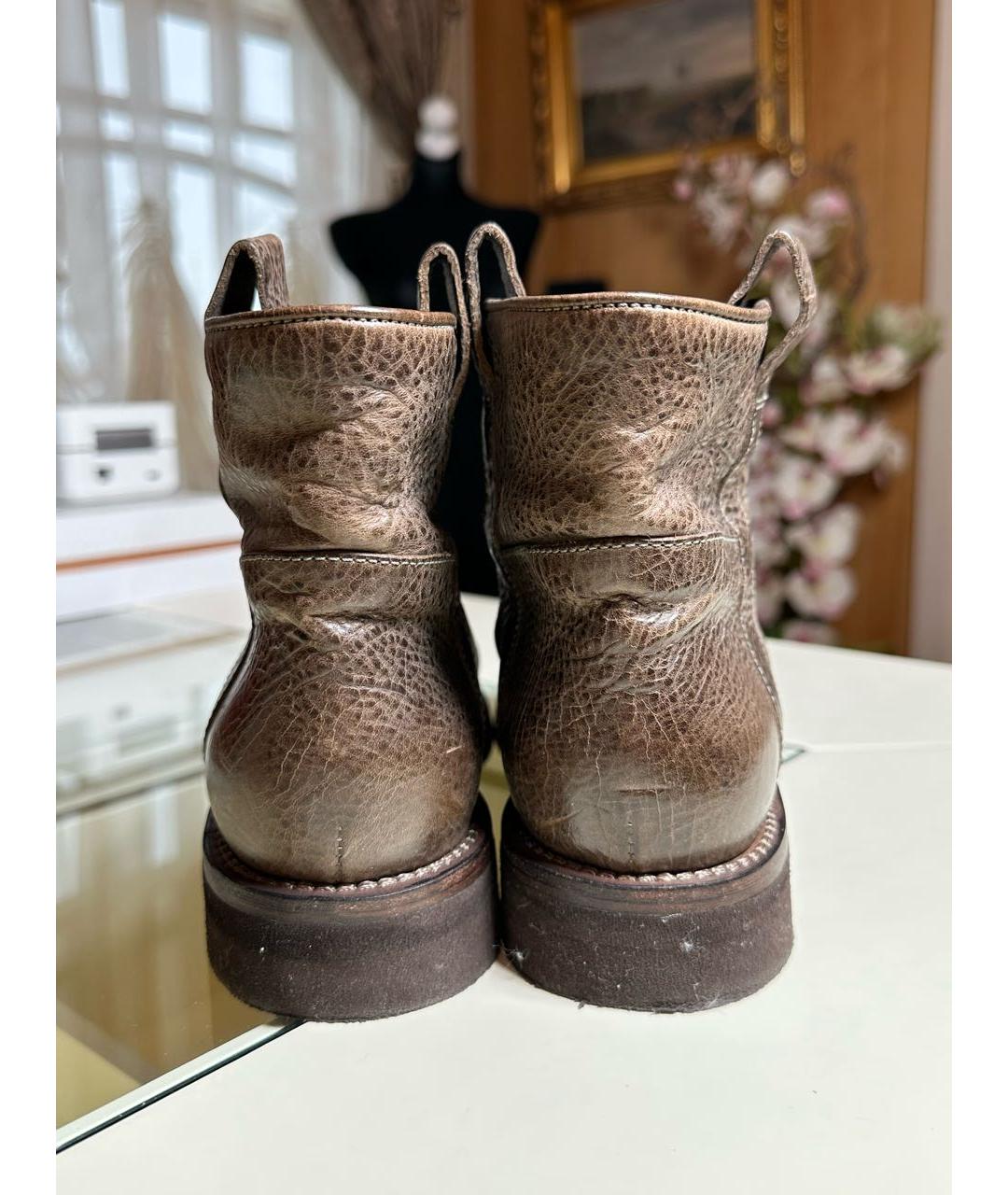 BRUNELLO CUCINELLI Коричневые кожаные ботинки, фото 3