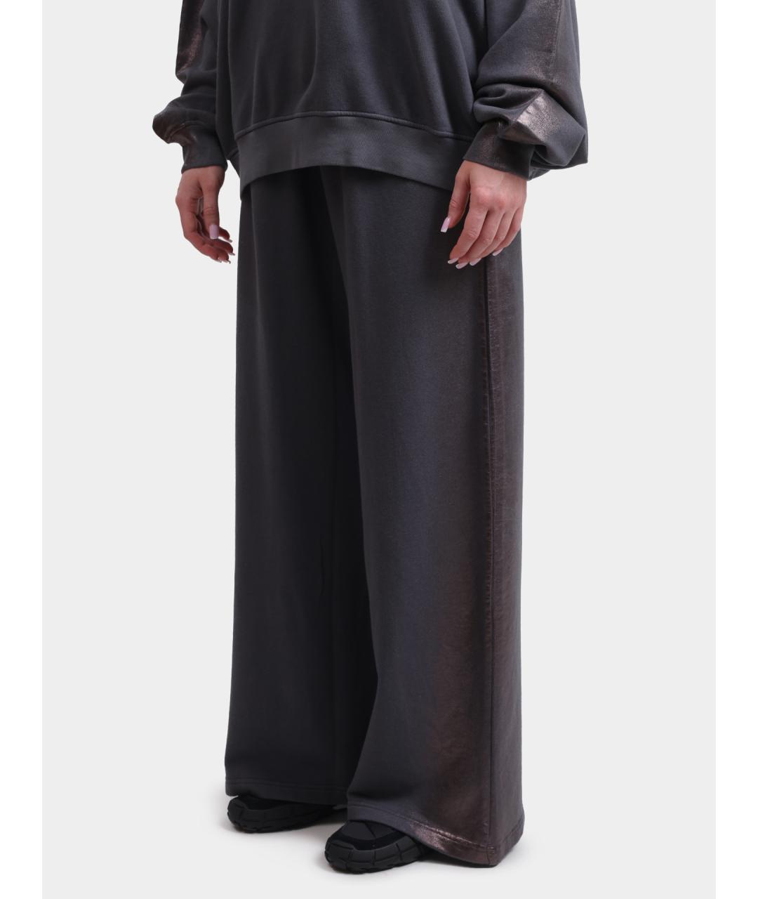 DIESEL Серые хлопковые прямые брюки, фото 3