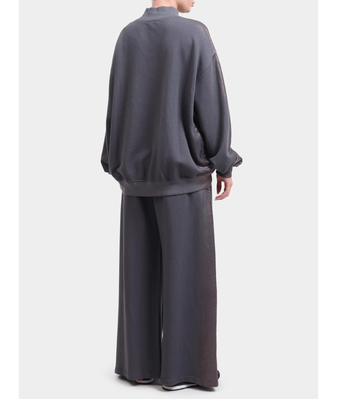 DIESEL Серые хлопковые прямые брюки, фото 6