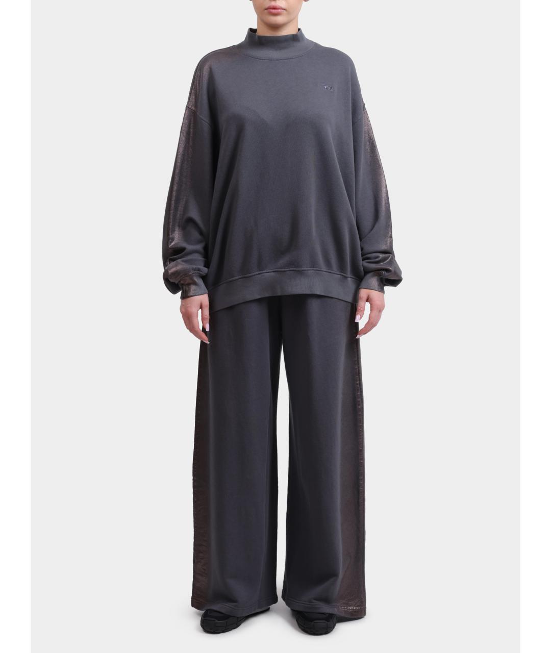 DIESEL Серые хлопковые прямые брюки, фото 2