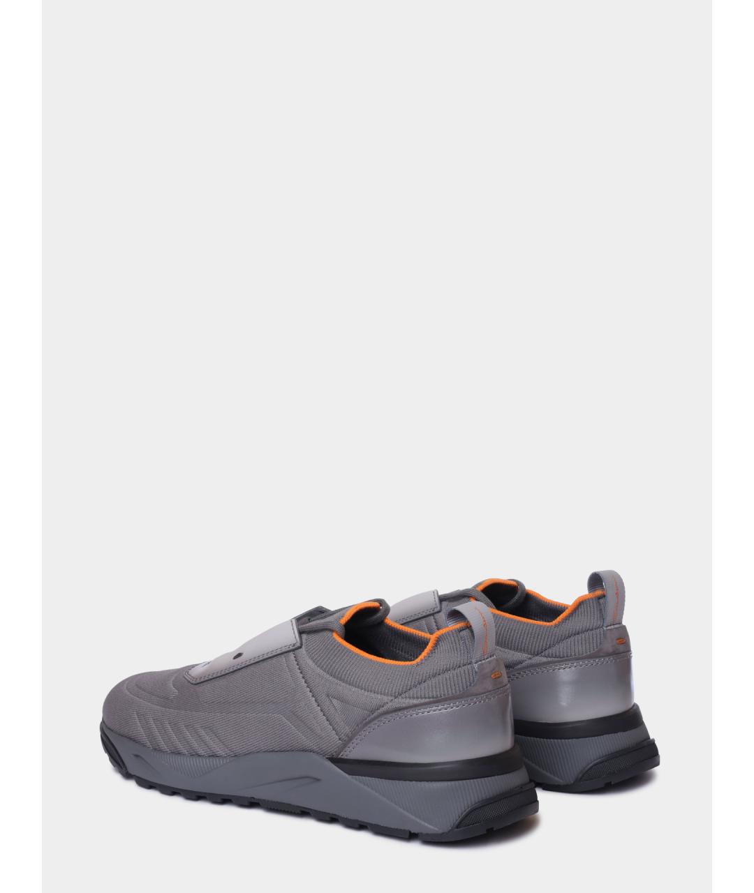 SANTONI Серые текстильные низкие кроссовки / кеды, фото 6