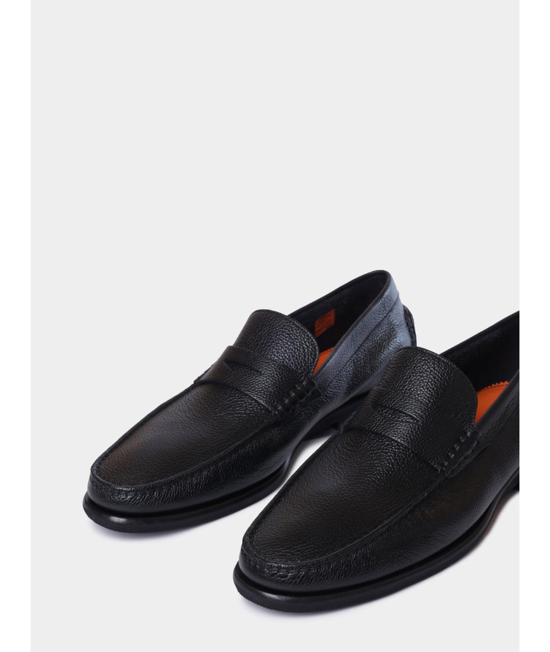 SANTONI Черные кожаные лоферы, фото 3