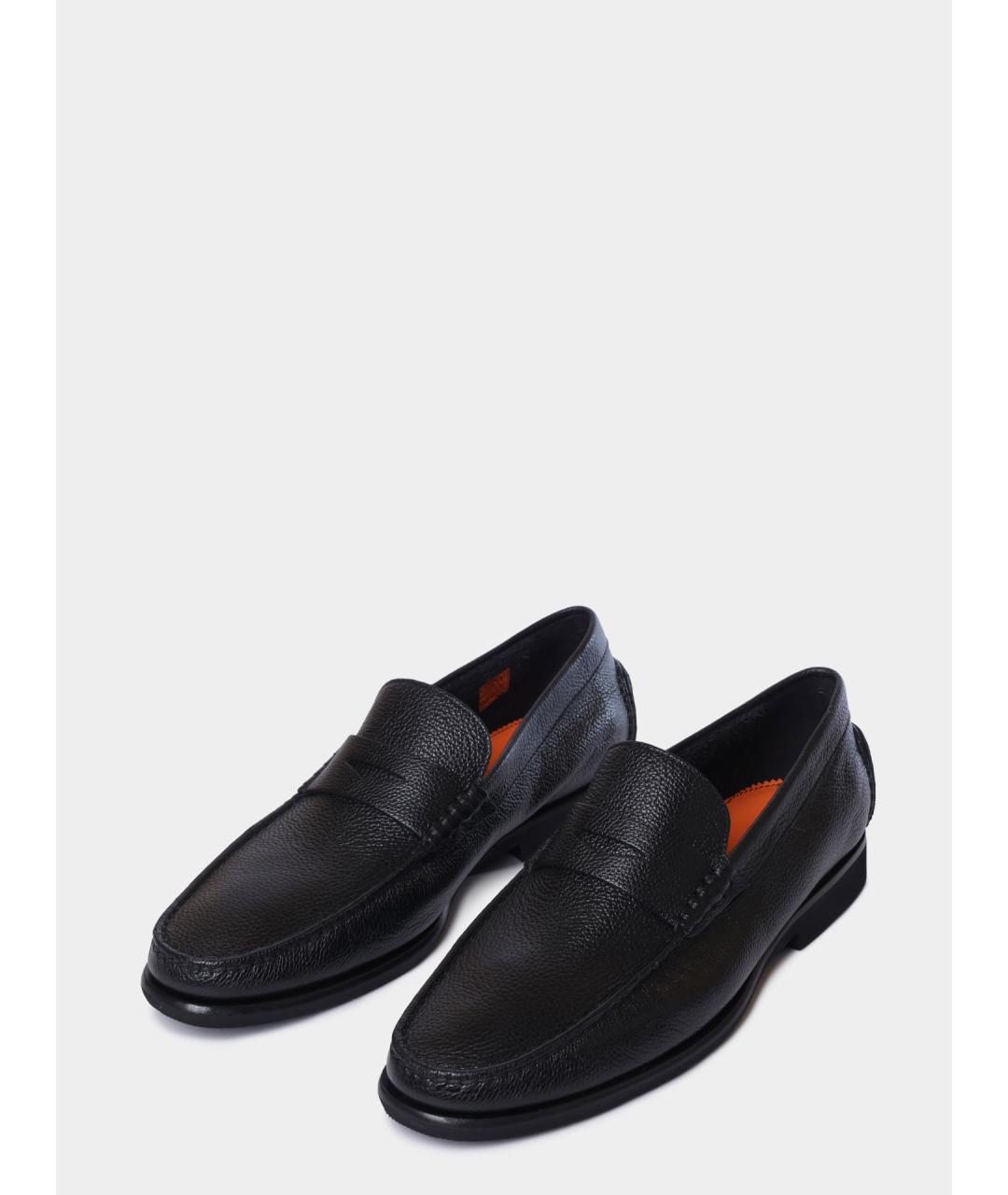 SANTONI Черные кожаные лоферы, фото 2