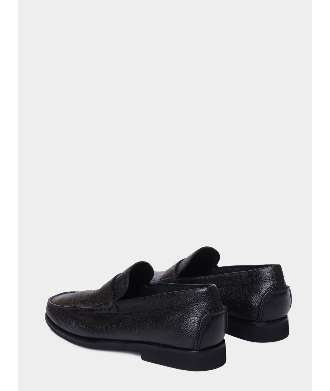SANTONI Черные кожаные лоферы, фото 6