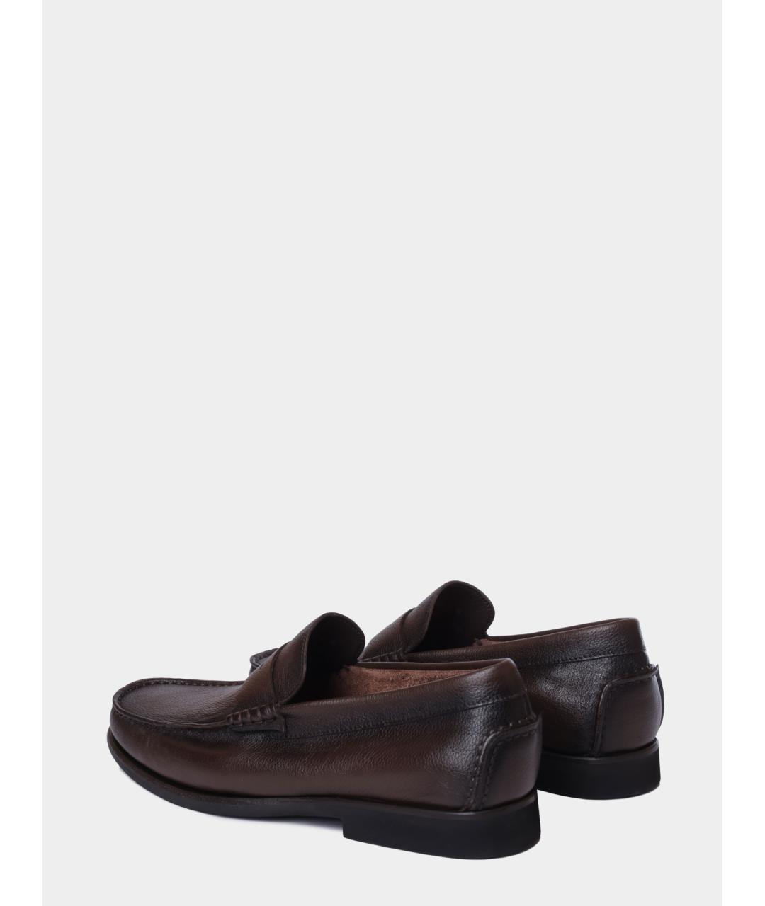 SANTONI Коричневые кожаные лоферы, фото 6