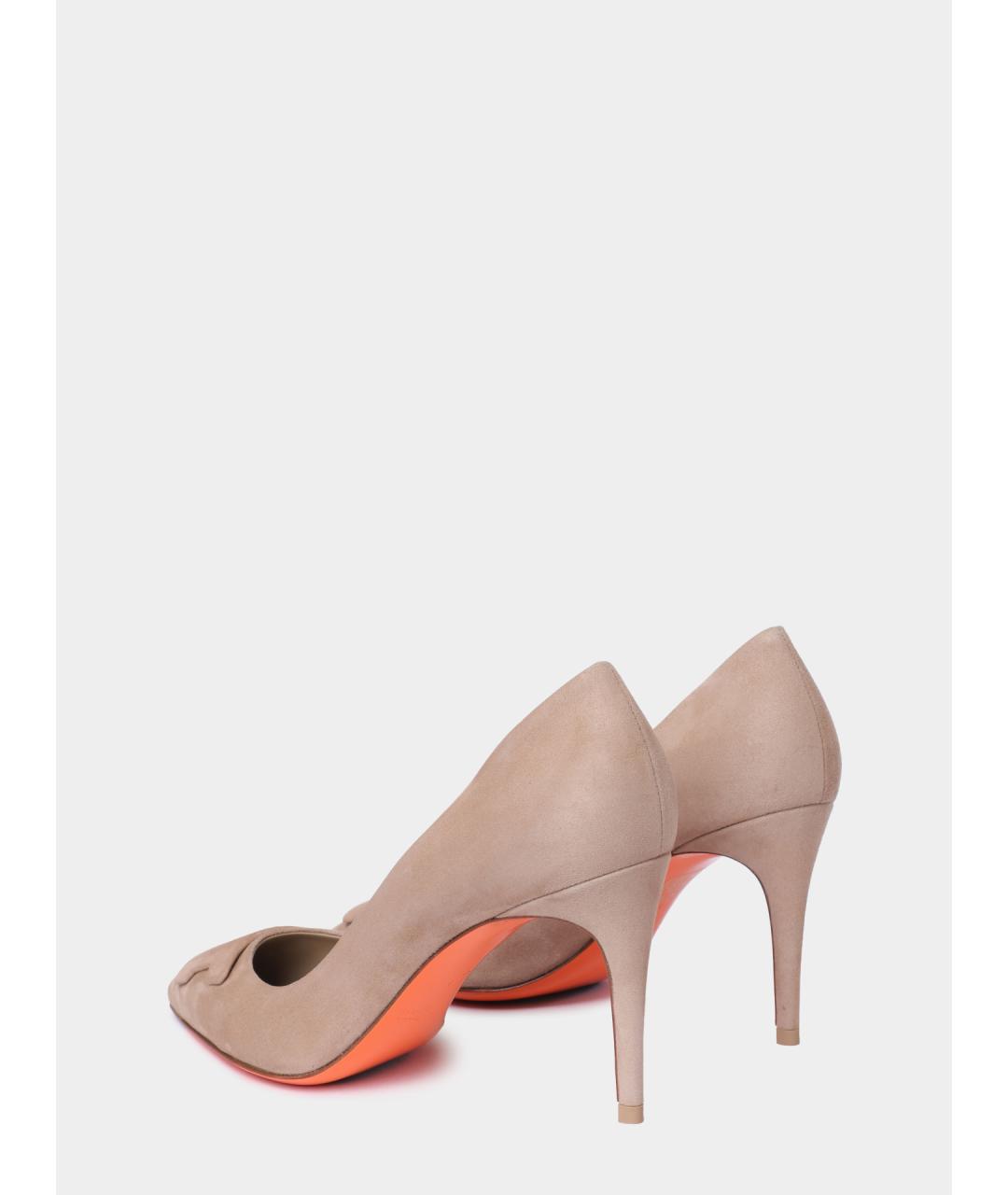 SANTONI Бежевые замшевые туфли, фото 5