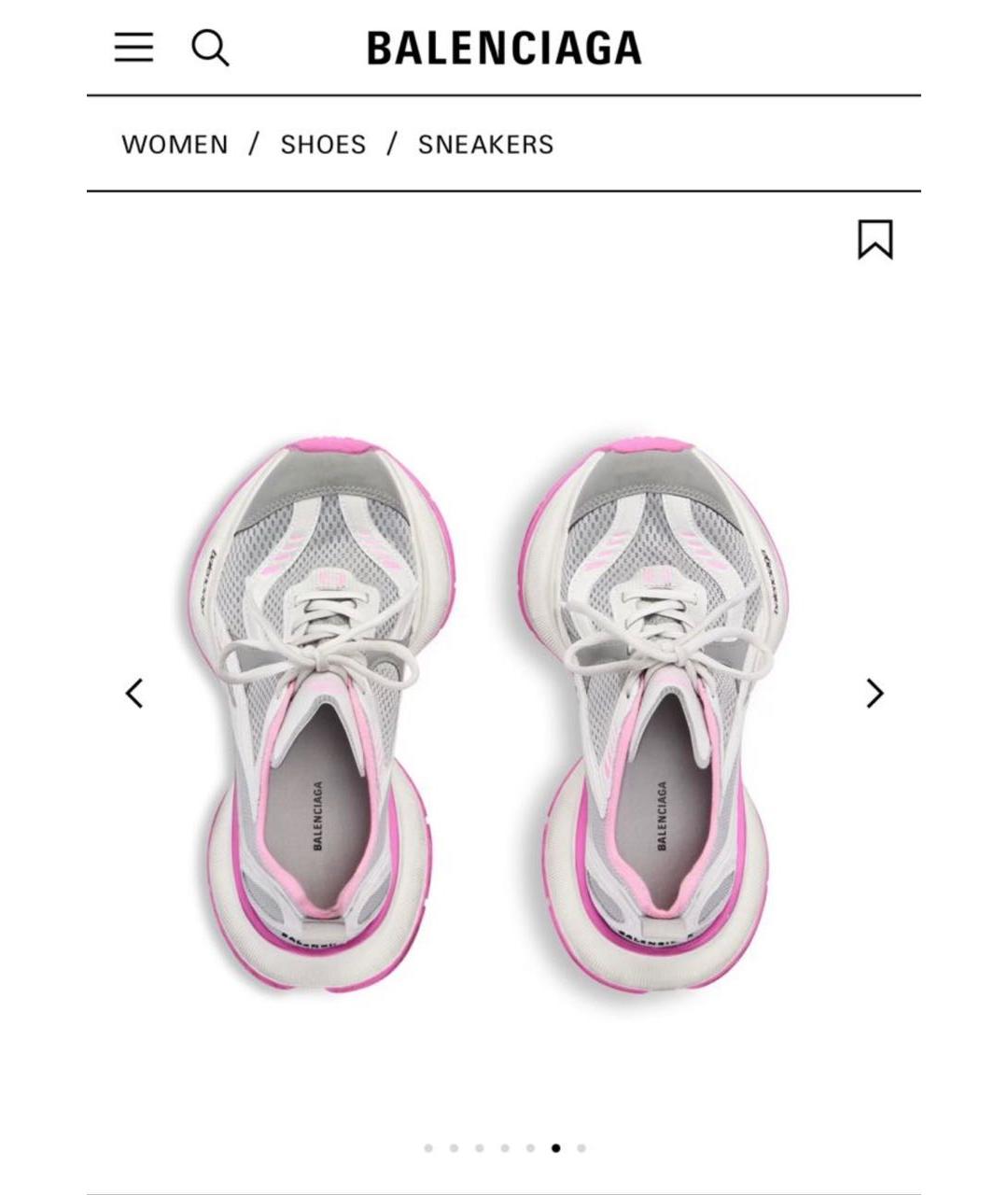 BALENCIAGA Розовые текстильные кроссовки, фото 5