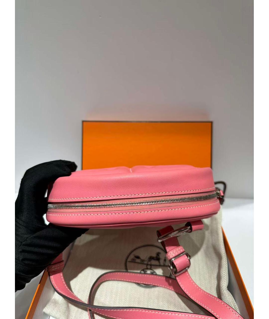 HERMES Розовая кожаная сумка через плечо, фото 5