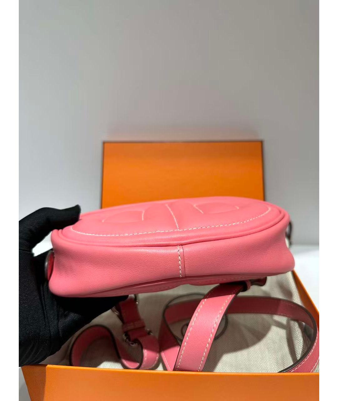 HERMES Розовая кожаная сумка через плечо, фото 6