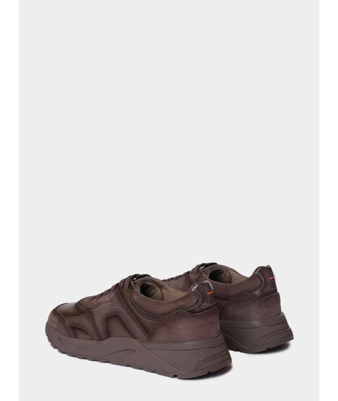 SANTONI Коричневые низкие кроссовки / кеды, фото 6