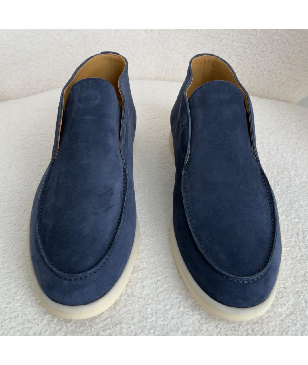 LORO PIANA Темно-синие замшевые лоферы, фото 2